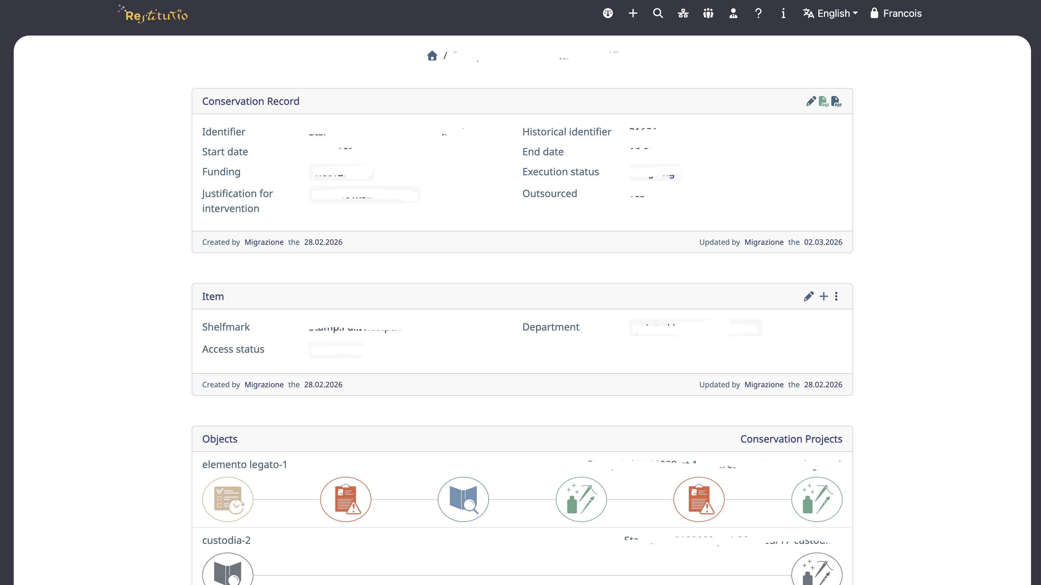 Conservation record details